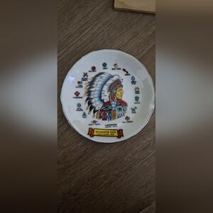 3.5" Vintage Native American Symbols Souvenir Plate.